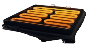 Imagen térmica de la plancha Beinsen mostrando distribución uniforme del calor