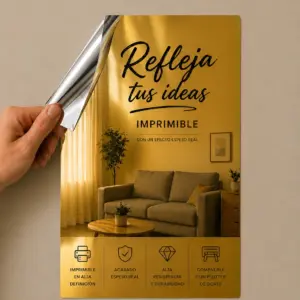 Vinilo Oro Espejo Imprimible (efecto espejo real tipo espejo convencional)
