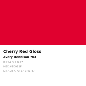 Vinilo de corte Avery 700 Rojo Cereza 703 Cherry Red