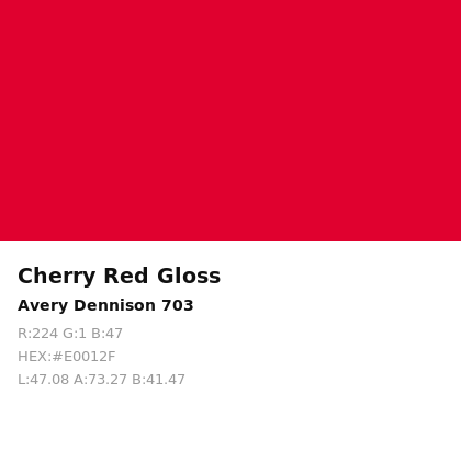 Vinilo de corte Avery 700 Rojo Cereza 703 Cherry Red