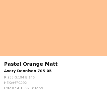 Vinilo de corte Avery 700 Naranja Pastel Mate 705-05 Pastel Orange Matt
