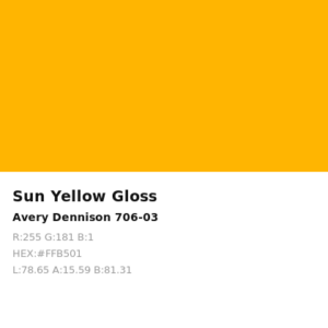Vinilo de corte Avery 700 Amarillo Sol 706-03 Sun Yellow