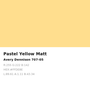 Vinilo de corte Avery 700 Amarillo Pastel Mate 707-05 Pastel Yellow Matt
