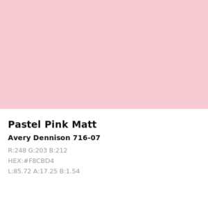 Vinilo de corte Avery 700 Rosa Pastel Mate 716-07 Pastel Pink Matt