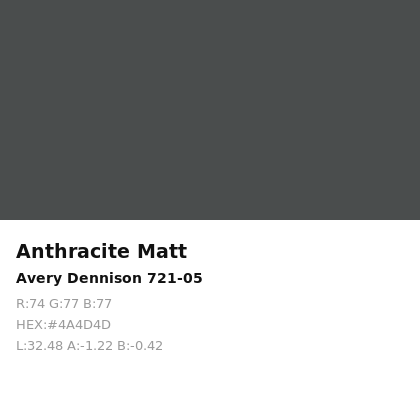 Vinilo de corte Avery 700 Antracita Mate 721-05 Anthracite Matt