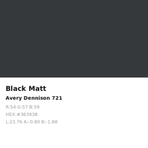 Vinilo de corte Avery 700 Negro Mate 721 Black Matt