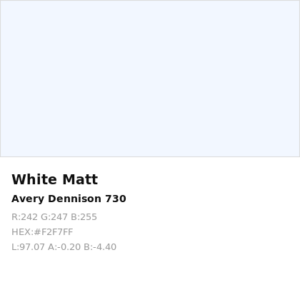 Vinilo de corte Avery 700 Blanco Mate 730 White Matt