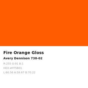 Vinilo de corte Avery 700 Naranja Fuego 738-02 Fire Orange