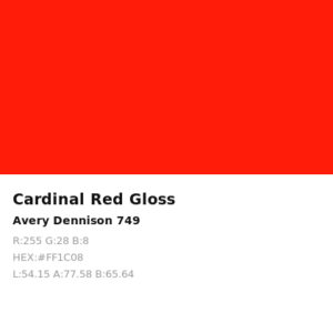 Vinilo de corte Avery 700 Rojo Cardenal 749 Cardinal Red