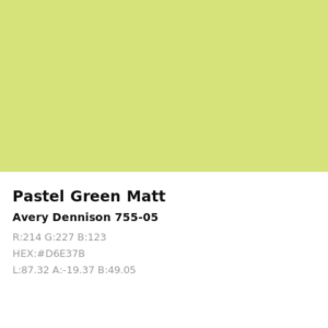 Vinilo de corte Avery 700 Verde Pastel Mate 755-05 Pastel Green Matt