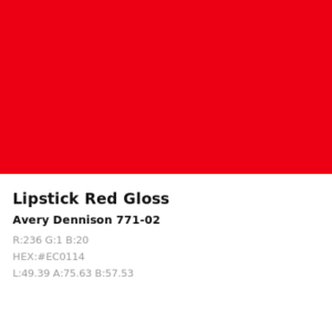 Vinilo de corte Avery 700 Rojo Lipstick 771-02 Lipstick Red