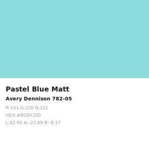 Vinilo de corte Avery 700 Azul Pastel Mate 782-05 Pastel Blue Matt