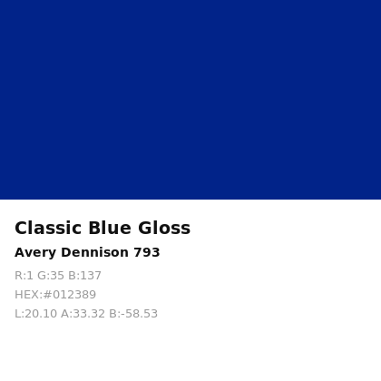 Vinilo de corte Avery 700 Azul Clásico 793 Classic Blue