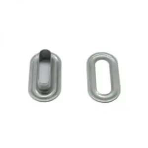 Ollado + arandela ovalado de 27 mm en metal galvanizado