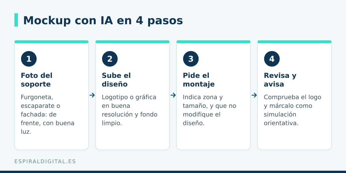 Pasos para hacer un mockup de rotulación con IA