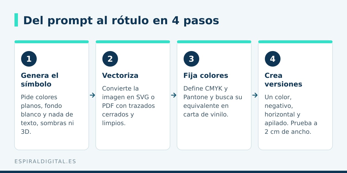 Pasos para convertir un logo generado con IA en un archivo listo para rotulación